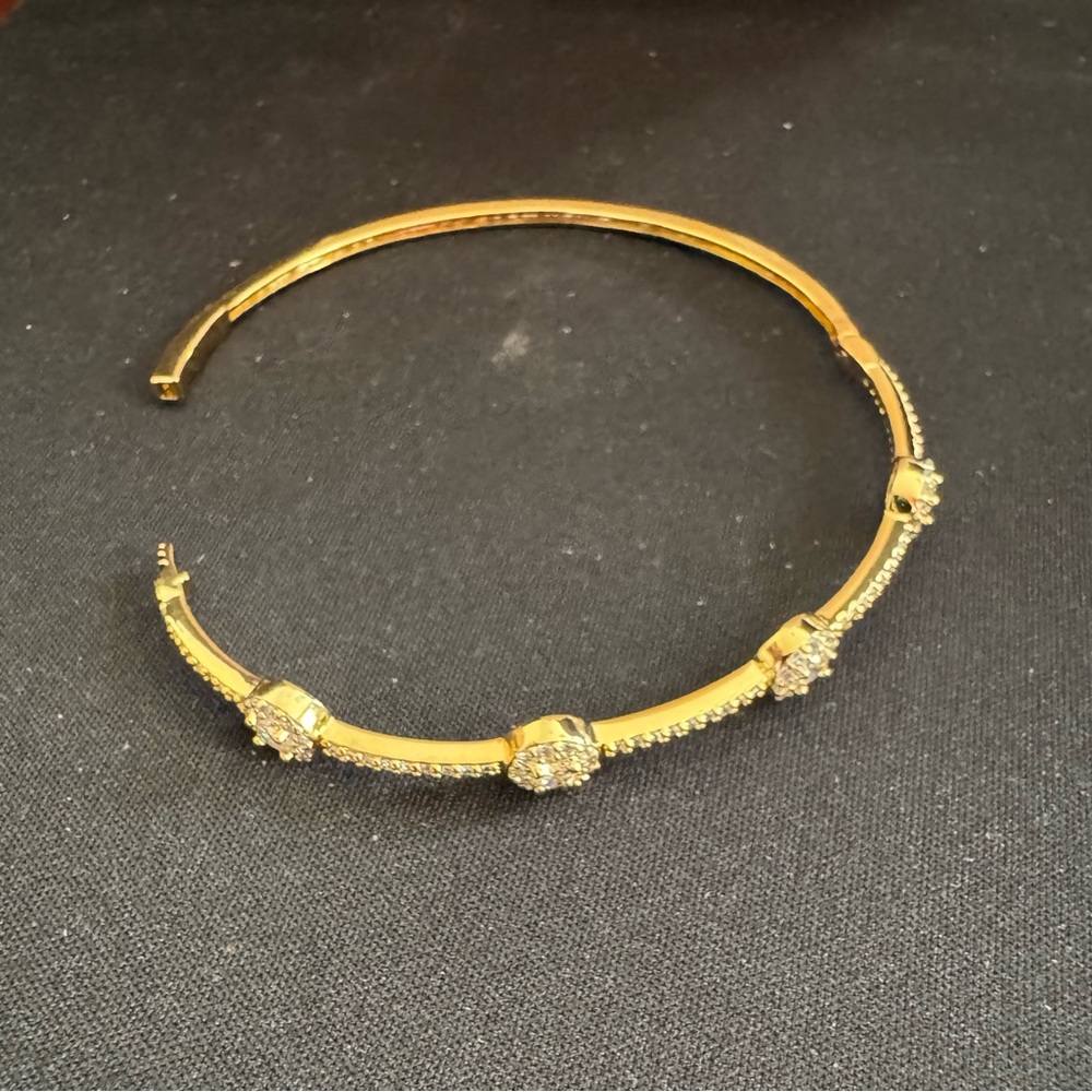 Elegant Gold  Bracelet with Sparkling Round Diamonique Crystal Round Accents - Picture 6 of 13